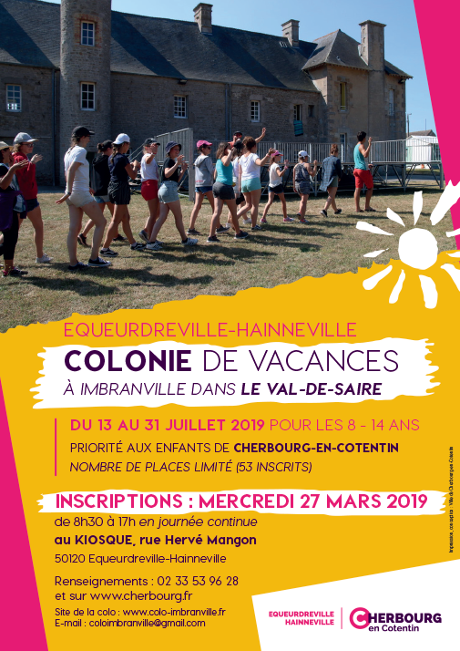 Affiche inscription colo 2019 Cherbourg-en-Cotentin